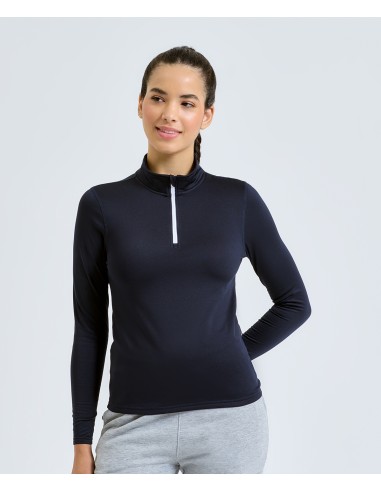 TRI-TR121-Top femme en tissu gratté recyclé à ¼ de zip et à manches longues TriDri®